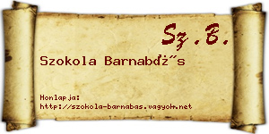 Szokola Barnabás névjegykártya