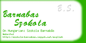 barnabas szokola business card